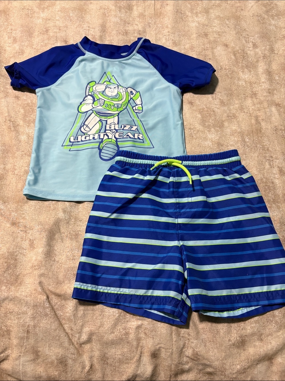 jumping beans Blue & Light Blue Boys Rash Guard Swim Set